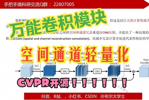 代码讲解|轻量化|空间通道重构卷积（万能通用） 华师同济开源CVPR！SCConv【V1代码讲解006】