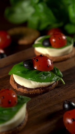 Ladybug Food Art: Caprese Ladybug Bites Recipe