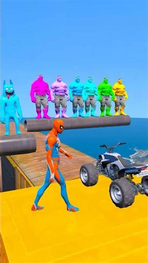 GTA V ALIEN RAGDOLL VS HULK VS EPIC GORILLA RAGDOLL#shorts