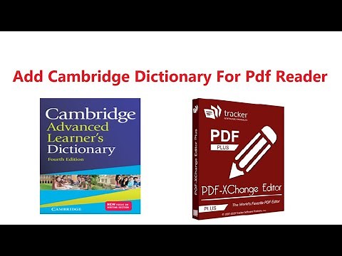Add Cambridge Dictionary Tool For Pdf Reader [PDF-XChange Editor]