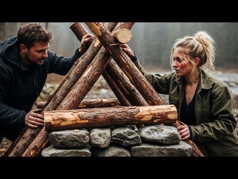 Man Builds a Secret Bushcraft House in the Woods (30 Days Survival)
