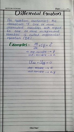 Definition of Differential Equation #differentialequation