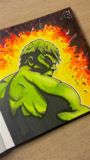 Drawing The Incredible HULK! 🟢 Can anyone stop him at full strength!? #comicart #marvel