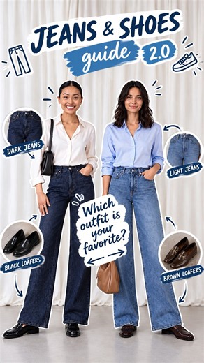 The Only Shoe Guide You Need for JEANS & SHOE 👖👞 #fashionhacks #outfitideas