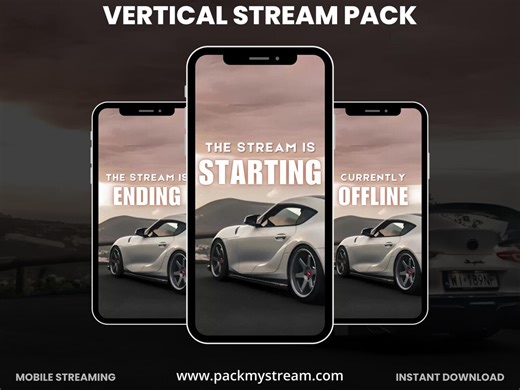 Car Vertical Stream Overlay Pack | Automotive Tiktok Live OBS Overlay | Minimal Aesthetic Stream Graphics - Etsy