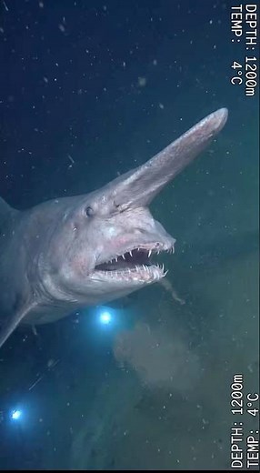 Underwater Footage Of Goblin Sharks Swarming An Oil Rig.. 😳