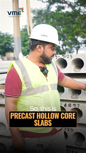 Vme Precast Products on Instagram: "Discover the advantages of HCS slabs with VME—high-strength, hollow core precast solutions that deliver unmatched speed and efficiency. Lightweight yet ultra-durable, they reduce construction time, cut costs, and provide superior fire resistance and sound insulation for commercial, residential, and industrial projects. Engineered for long-span floors and roofs, HCS slabs ensure faster installation and reliable performance. Upgrade to HCS precast slabs today! [