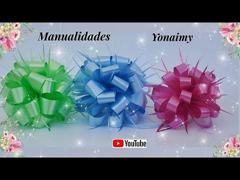 MOÑOS 🎀 REDONDOS DE CELOSEDA CON PICOS O PUNTAS PARA ADORNAR REGALOS.- GIFT RIBBON BOW.