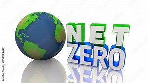 Net Zero Earth Climate Carbon Emissions Reduce Pollution Save Environment 3d Animation