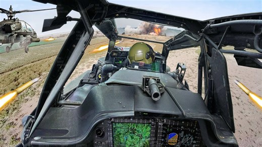 Insane Gunner’s View Inside US AH-64 Cockpit During Gunnery Drill