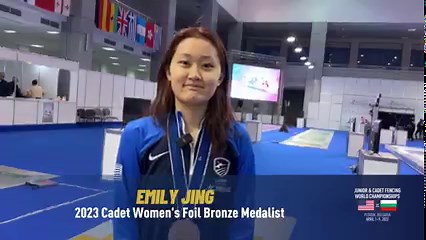 Let's hear from Emily Jing after her excellent performance at Junior & Cadet Worlds so far — 6th place on Tuesday in Juniors (at only 15 years old!) and today a bronze medal in Cadets. Great job to Emily and everyone at Star Fencing Academy! | USA Fencing