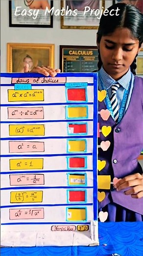 Maths Project for Class 8,9,10 #ytshorts #shorts #fun #mathsproject #lawsofexponent