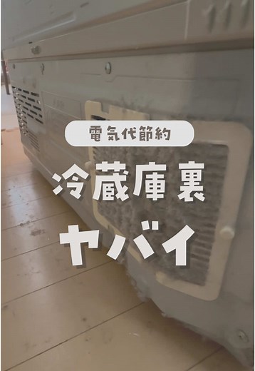 【冷蔵庫裏】【電気代節約】 冷蔵庫って動かせるの知ってた？ 重たいから絶対できないと思ってたんだけど キャスターがついてるから中身が入った状態でも簡単に動かせたよ 掃除したらホコリがとにかくヤバくて 吸気口が塞がってたよ😂 年に1回の大掃除といわず 何回かやろうとおもったよ みんなも保存してやってみてね！ 【掃除の仕方】 ①カバーを外して両側のネジを反時計回りに回す ②冷蔵庫を動かす ③冷蔵庫の下や壁、コード、冷蔵庫の上などのホコリや汚れを拭き取る ④吸気口を掃除機で吸い取りホコリを取る ⑤冷蔵庫を元の位置に戻し、両側のネジを時計回りに回して締める 【使用したアイテム】 •アルカリ電解水 〜*〜*〜*〜*〜*〜*〜*〜*~*〜*~*~*~*〜*~*〜*〜*〜*〜 このアカウントは、 簡単にできる掃除術や裏ワザ、便利グッズを紹介しています。 気軽にいいね、フォロー&コメントしてくれると嬉しいです フォローはこちら⤵︎ 〜*〜*〜*〜*〜*〜*〜*〜*~*〜*~*~*~*〜*~*〜*〜*〜*〜 #掃除術 #簡単掃除 #時短家事 #時短掃除 #かんたん掃除 #キッチン掃除 #冷蔵庫掃除 #