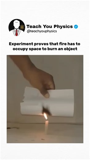 Teach You Physics on Instagram: "An experiment that proves a simple truth: fire needs space to touch, heat, and consume — it’s not just heat, it’s contact, oxygen, and room to expand. 🔥➡️📦 Watch how limiting the fire’s space changes everything: flame size, burn rate, and whether the object even catches. Science in a spark. ✨ This video is for educational purposes only. DM for credit/removal. #FireScience #Combustion #PhysicsExperiment #ScienceExplained #STEMEducation #EducationalVideo"