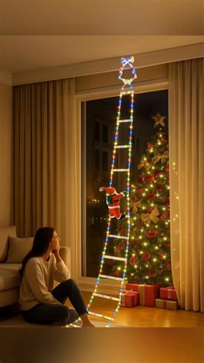 🎅 Create an enchanting holiday scene with this adorable moving Santa light! Perfect for stair railings, mantels, or windows, this interactive decoration brings playful Christmas magic to your home. 🤩 | Christmas Gifts