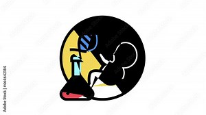 Genetic Engineering color icon animation. Animal And Human, Fruit And Meat Gmo Food, Chemical Laboratory Research And Development Genetic