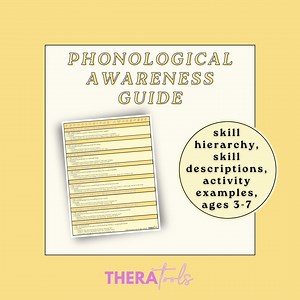 Phonological Awareness Guide, SLP Resource, Ages 3-7 (PDF) - Etsy UK