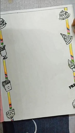 Food Border Design Idea/ Easy and nice border design/ With food paper / Best out of waste..