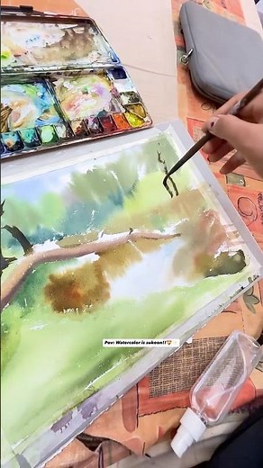 Water colour landscape tutorial 🔥🔥#watercolorpainting #watercolor