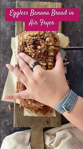 Air Fryer Banana Bread (High Protein & Eggless!) #airfryerbananabread #recipe