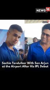 Sachin Tendulkar Spotted With Son Arjun Tendulkar at the Airport a Day After His IPL Debut. Watch! #SachinTendulkar #ArjunTendulkar #MumbaiIndians #IPL2023 #KolkataKnightRiders #MIvsKKR #Cricket #IPL #IndianPremierLeague | News18
