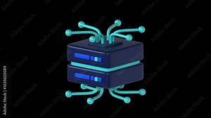 3D Animated Big Data Icon, Perfect for business presentations, explainer videos, and corporate projects Data Science Theme.