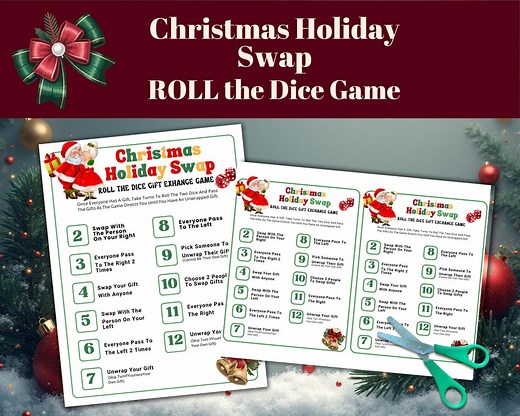 Christmas Holiday Swap Gift Exchange Game Printable | Holiday Gift Swap | Funny Office Party Game | White Elephant | Secret Santa Party Game - Etsy