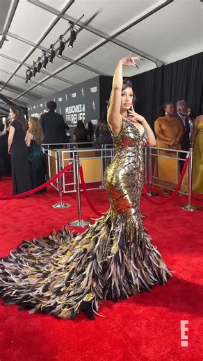 Cardi B came through drippin' at the 2025 #Grammys. ❤️‍🔥 #AwardsSeason | E! News