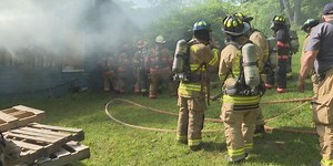 Local volunteer fire departments participate in live burn training