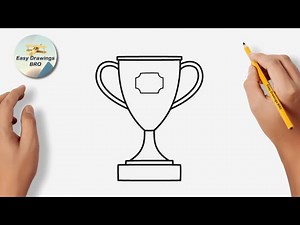 Drawing trophy cup tutorial | How to draw a trophy cup | Easy Drawings BRO