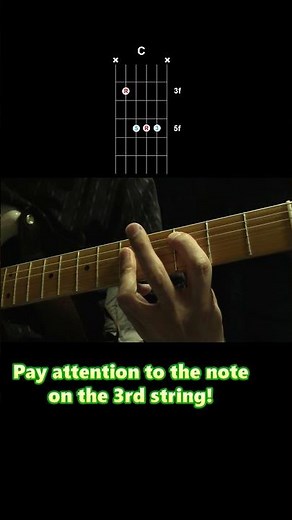 Essential Guitar Chords: C, CMaj7, C7, C6 (5th String Root; Movable Chord Shapes) #shorts