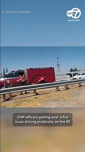 Suspect accused of stealing fire truck arrested on 91 Freeway, video shows