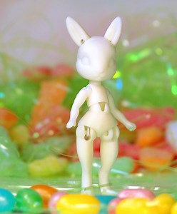 3D Printed Bunny BJD Doll Kit: Paintable Resin, Fuzzy Bodysuit - Etsy