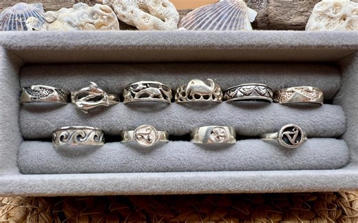 Sterling Silver Toe Ring: SURFER, DOLPHIN, OCEAN, Whale Themes - Adjustable - Etsy