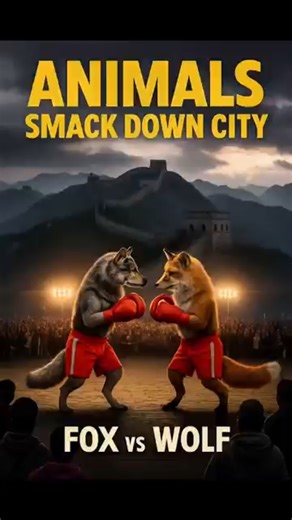 Epic Wolf and Fox Battle at the Great Wall!