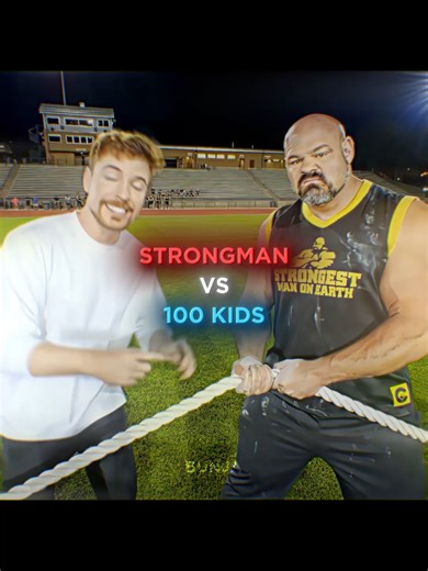 100 Kids Challenge Strongmen at the Gym