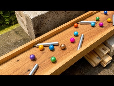 Wooden Marble Run Race | Colorful Marble Track Challenge & Satisfying Marble Racing #marblerace