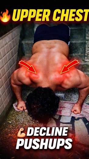 Decline Pushups For Massive Upper Chest 🔥