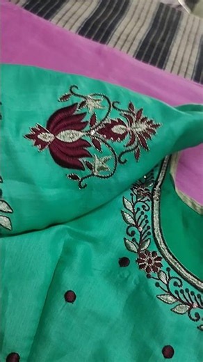 computer embroidery machine works #embroidery #fashion #embrodering #dress #handbroidery