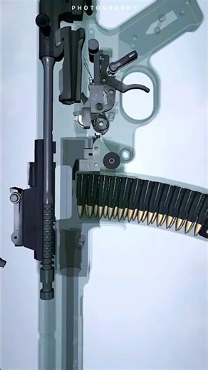 M249 SAW Machine Gun Firing in Slow Motion - Full 3D Cutaway Animation (US Army)