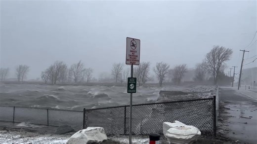 NEW VIDEO: Hurricane-force gusts to 79 mph today in Buffalo, New York, along with large crashing waves. Check out the conditions with dangerous travel and near-zero visibility at times. Credit: New York State Department of Transportation | WeatherView