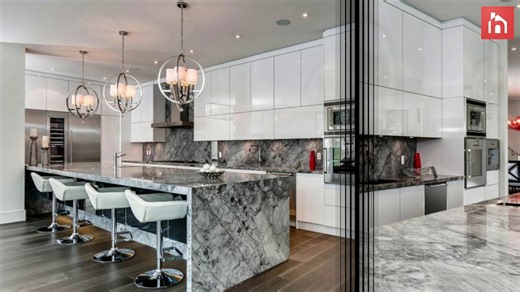 Marble backsplash inspiration in the context of designer homes
