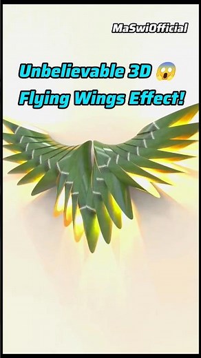 “Unbelievable 3D Flying Wings Effect! Creative Animation Design That Looks Alive 😱✨” #shorts