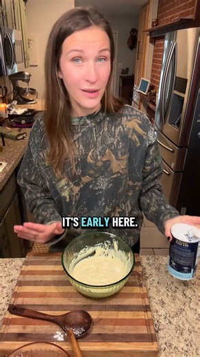 My helper and I made the best homemade pancake batter! I promise you will never buy it again. Recipe to screenshot at the end! | Becca Miller