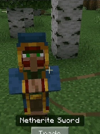 doing 'netherite sword' 🤯 trade with trader 🤑 #minecraft