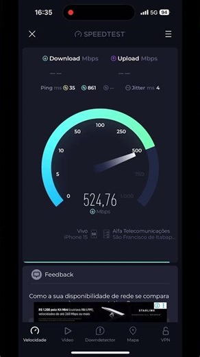 Speed Test 5G Mimoso