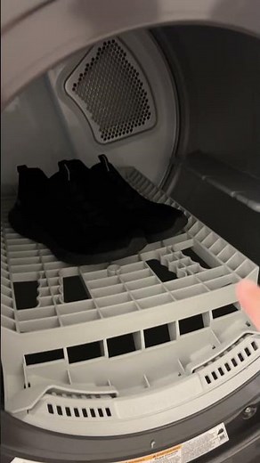 Did you know your dryer’s drying rack can keep your shoes from bouncing around?