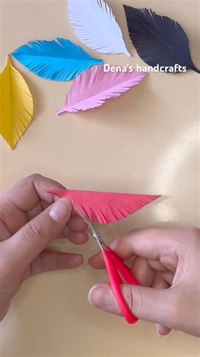 DIY paper feathers 🪶 #diy #papercraft #diycrafts #shorts #viral