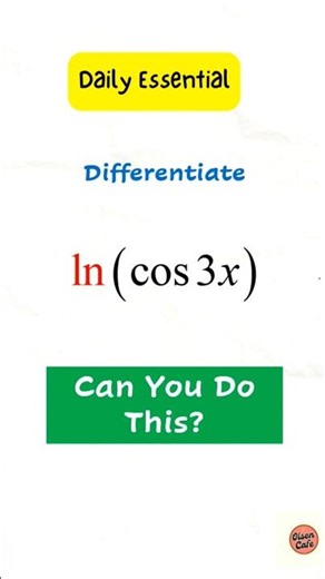 Differentiate ln(cos3x) in Seconds! 🔥 #CalculusChallenge