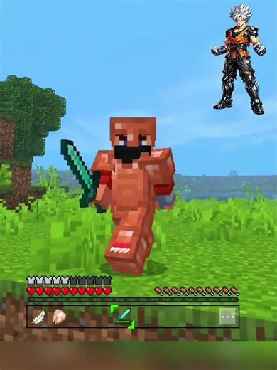 Minecraft but Robot Goku is controlling me #minecraft #shorts